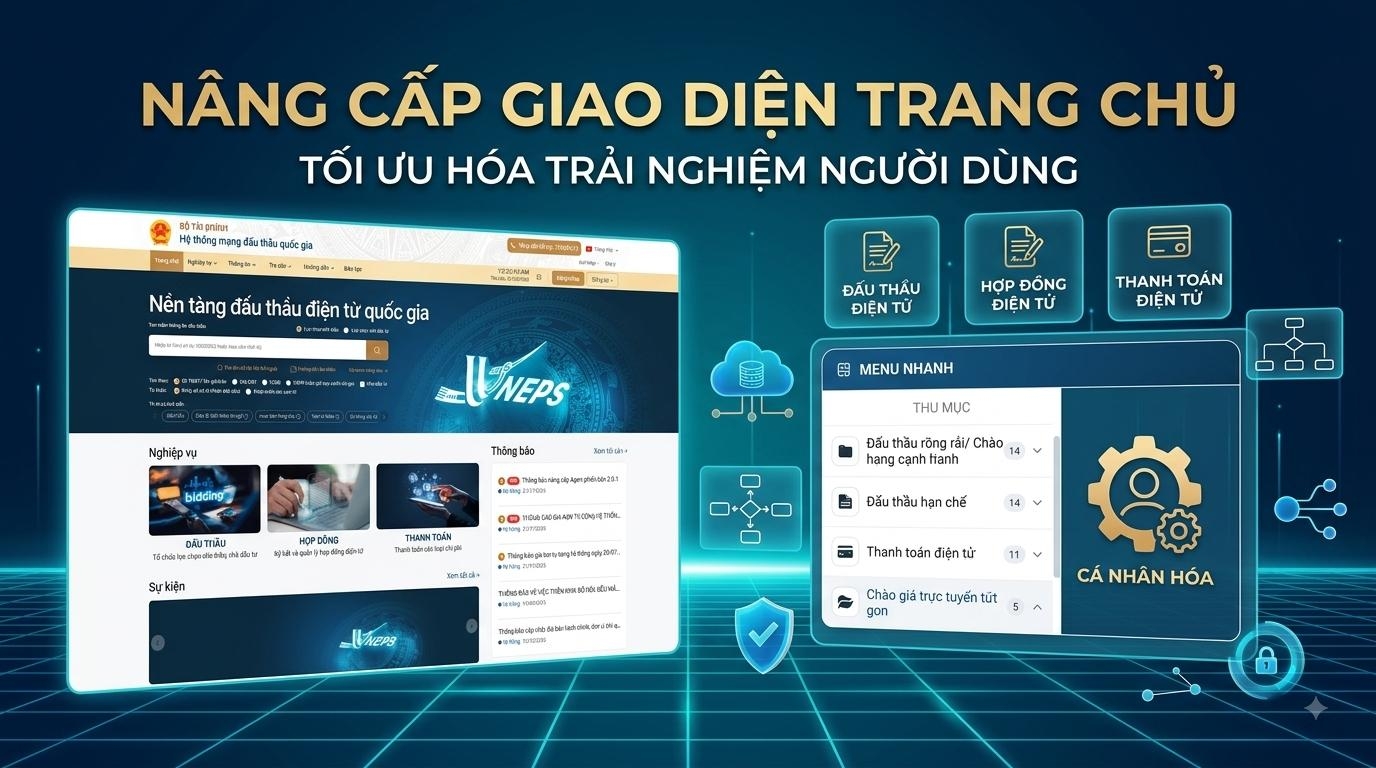 Hệ thống mạng đấu thầu quốc gia nâng cấp giao diện trang chủ hướng tới nền tảng số hiện đại