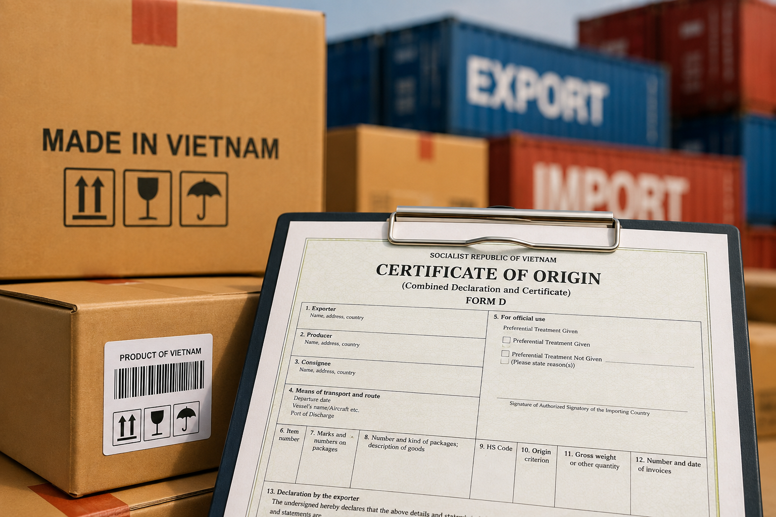 Kiểm tra chứng từ xuất xứ hàng nhập khẩu theo quản lý rủi ro. Ảnh minh họa có sự hỗ trợ của AI.