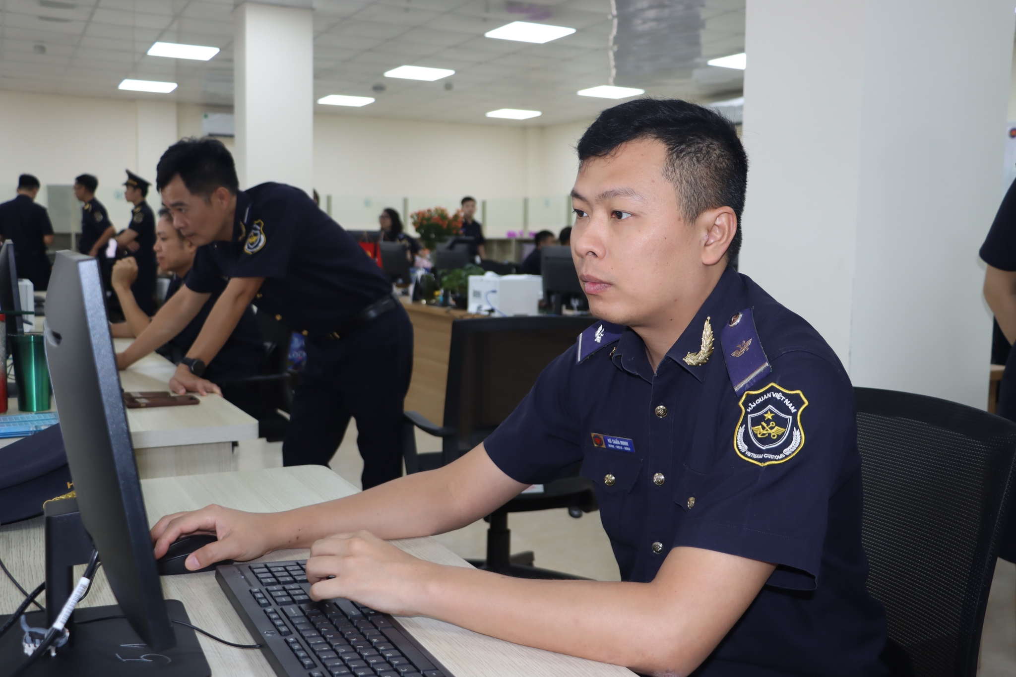 Hoạt động nghiệp vụ tại Hải quan khu vực III. Ảnh: Thái Bình.
