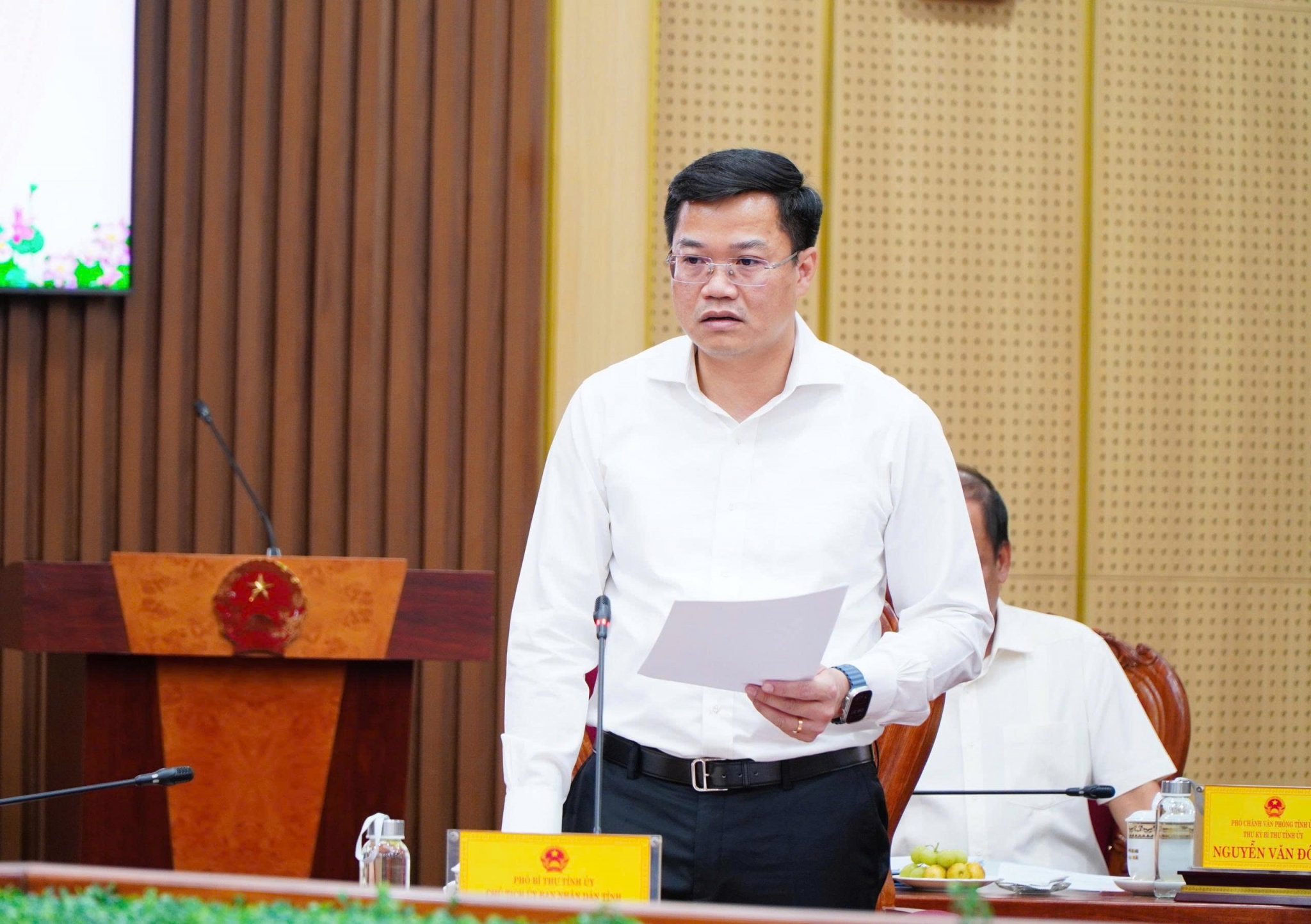 Đồng chí Nguyễn Đức Tâm, Phó Bí thư Tỉnh ủy, Chủ tịch UBND tỉnh Quảng Ngãi phát biểu tại buổi làm việc.