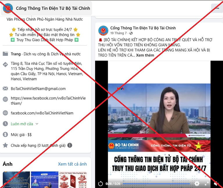 Cảnh báo thủ đoạn giả mạo website, Facebook Bộ Tài chính để lừa đảo chiếm đoạt tài sản Cảnh báo thủ đoạn giả mạo website, Facebook Bộ Tài chính để lừa đảo chiếm đoạt tài sản