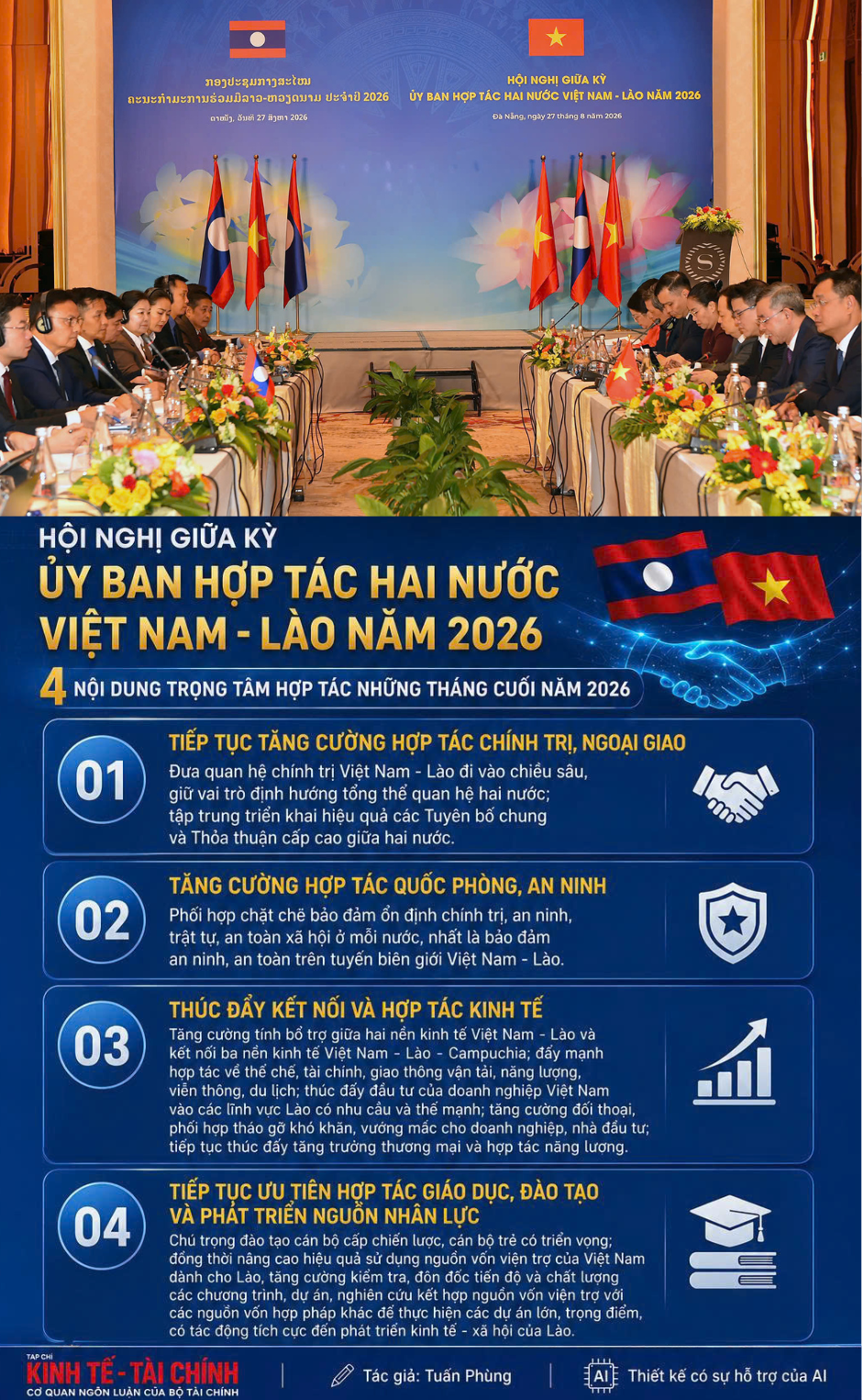 Hội nghị giữa kỳ Ủy ban Hợp tác hai nước Việt Nam – Lào năm 2026: Bốn trọng tâm hợp tác những tháng cuối năm