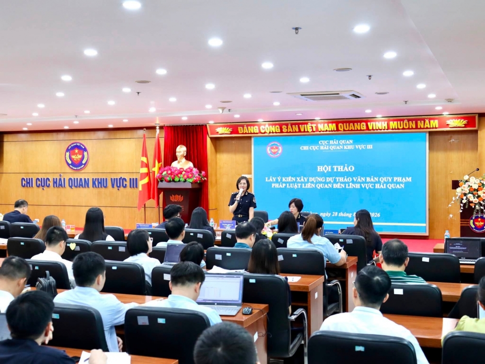 Hải quan khu vực III lấy ý kiến dự thảo văn bản quy phạm pháp luật về hải quan. Ảnh: Hải quan khu vực III