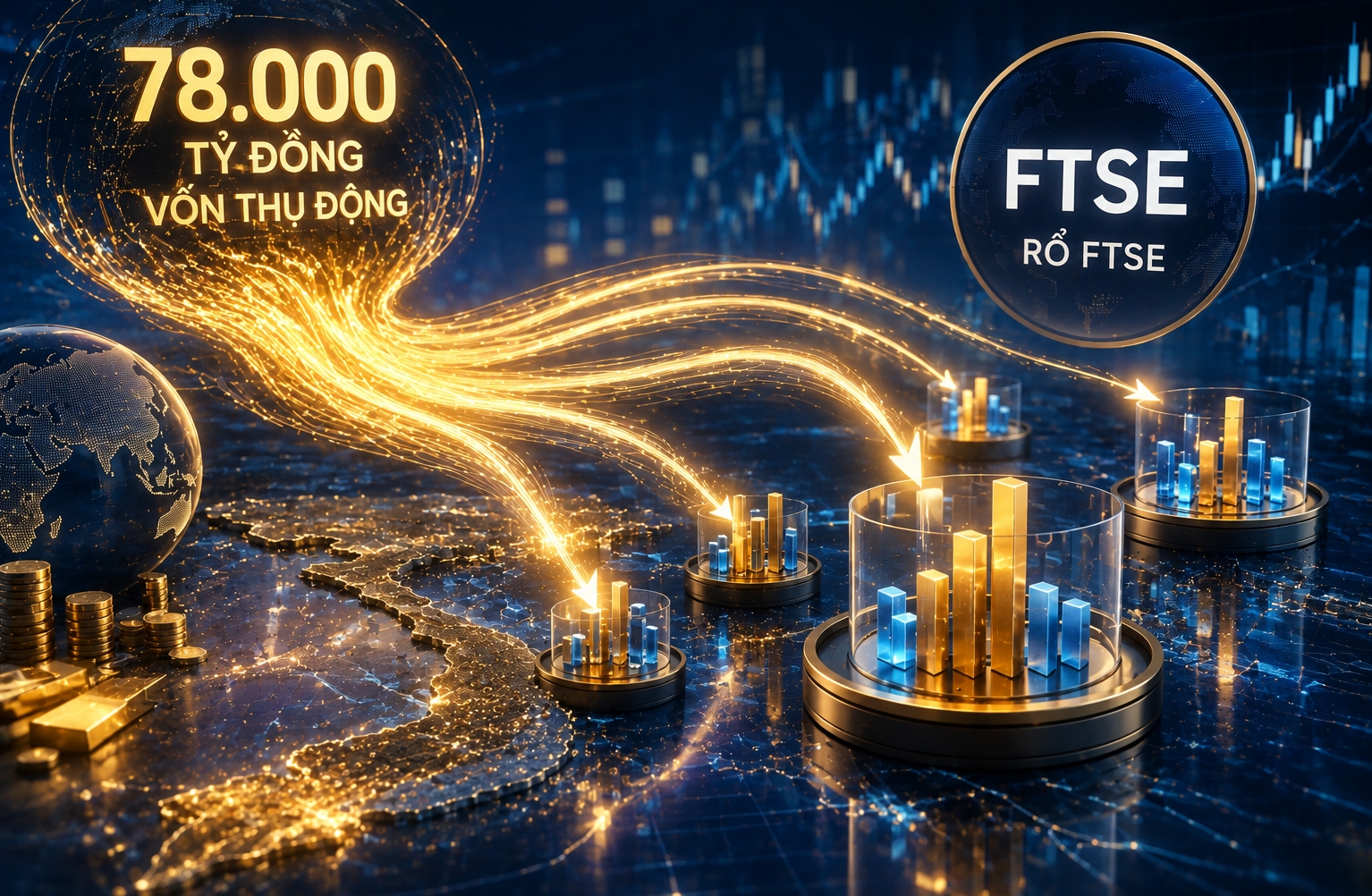 78.000 tỷ đồng vốn thụ động: Dòng tiền sẽ phân bổ thế nào trong rổ FTSE?