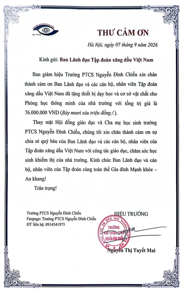 Petrolimex trao tặng “Phòng học thông minh”, thắp sáng hành trình tri thức tại Trường PTCS Nguyễn Đình Chiểu Petrolimex trao tặng “Phòng học thông minh”, thắp sáng hành trình tri thức tại Trường PTCS Nguyễn Đình Chiểu
