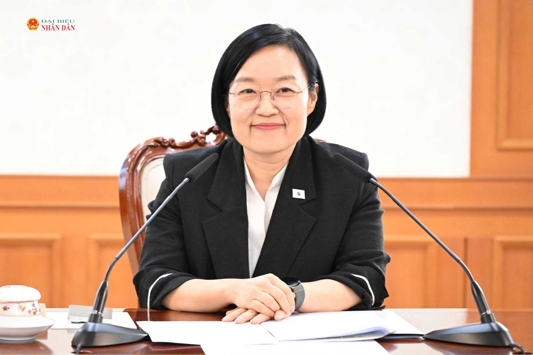 Thủ tướng Hàn Quốc Han Seong Sook phát biểu phát biểu tại cuộc hội kiến