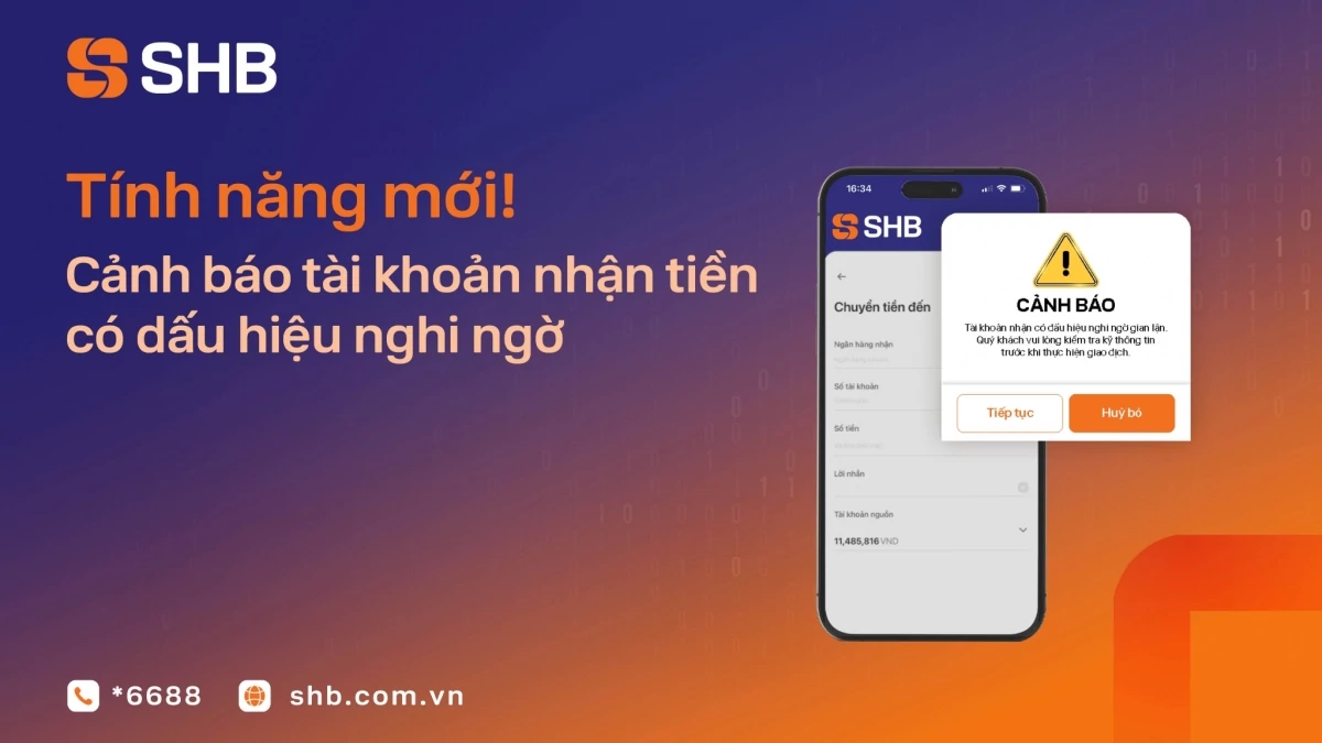 SHB tăng cường lớp bảo vệ trong giao dịch chuyển tiền trực tuyến SHB tăng cường lớp bảo vệ trong giao dịch chuyển tiền trực tuyến