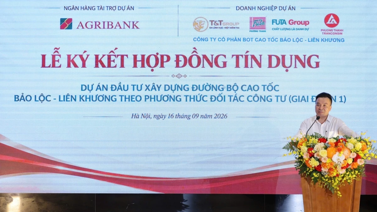 Ông Lê Văn Xuất, Phó Tổng Giám đốc Agribank phát biểu tại Lễ ký kết (Nguồn: Agribank)