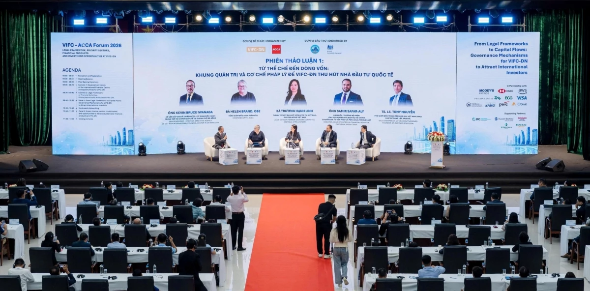 Diễn đàn VIFC-ACCA 2026: Thúc đẩy hoàn thiện khung pháp lý, sản phẩm ưu tiên và cơ hội đầu tư tại Trung tâm Tài chính quốc tế Đà Nẵng Diễn đàn VIFC-ACCA 2026: Thúc đẩy hoàn thiện khung pháp lý, sản phẩm ưu tiên và cơ hội đầu tư tại Trung tâm Tài chính quốc tế Đà Nẵng