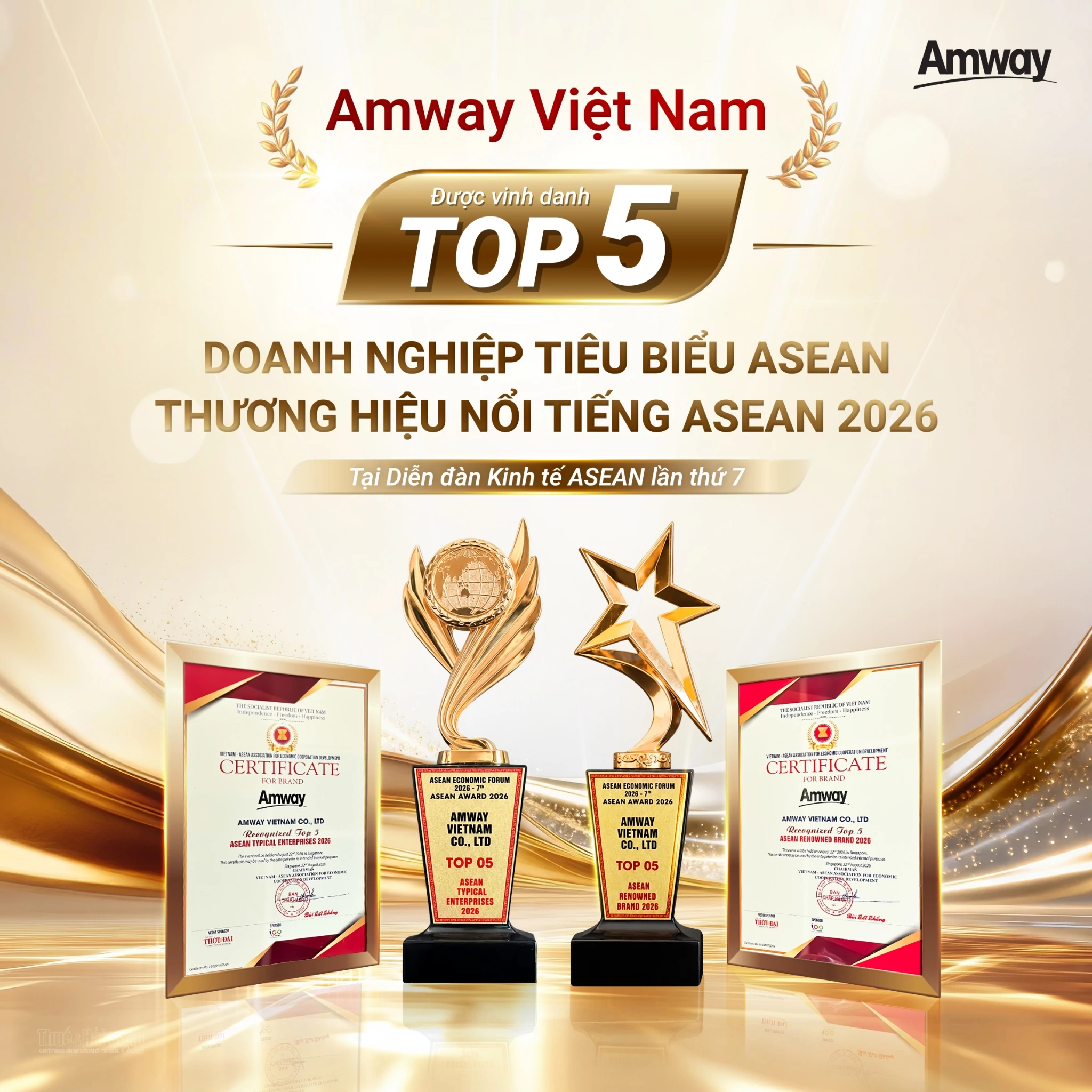 Amway Việt Nam được vinh danh ở hai hạng mục tại ASEAN 2026