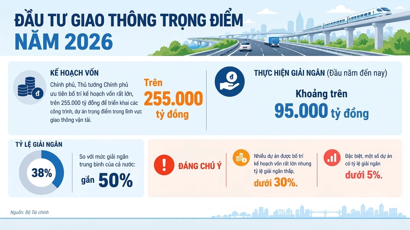 Kiên quyết điều chuyển vốn từ dự án giao thông giải ngân chậm Kiên quyết điều chuyển vốn từ dự án giao thông giải ngân chậm