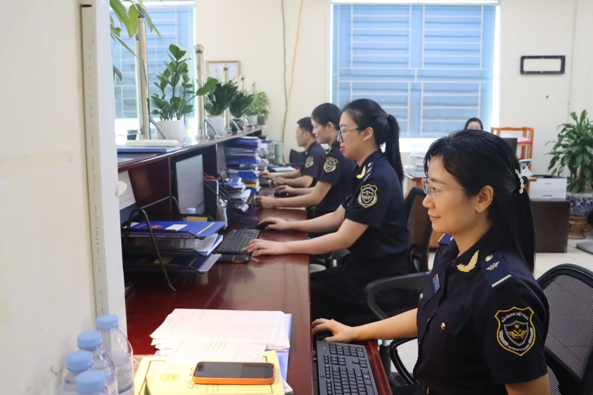 Hoạt động nghiệp vụ tại Hải quan Ninh Bình, Chi cục Hải quan khu vực IV. Ảnh: Quang Hùng