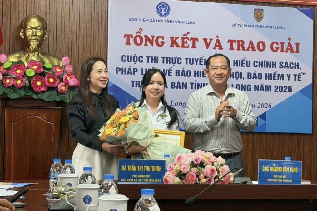 Vĩnh Long: Trao giải Cuộc thi trực tuyến "Tìm hiểu chính sách, pháp luật về bảo hiểm xã hội, bảo hiểm y tế"