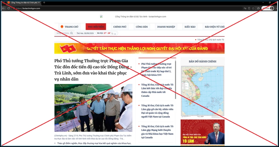 Cảnh giác website giả mạo Bộ Tài chính để lừa đảo liên quan đến khoản vay Cảnh giác website giả mạo Bộ Tài chính để lừa đảo liên quan đến khoản vay