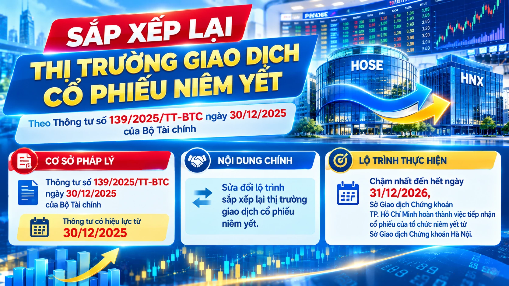 Mốc thời gian thực hiện sắp xếp lại thị trường giao dịch cổ phiếu niêm yết Mốc thời gian thực hiện sắp xếp lại thị trường giao dịch cổ phiếu niêm yết