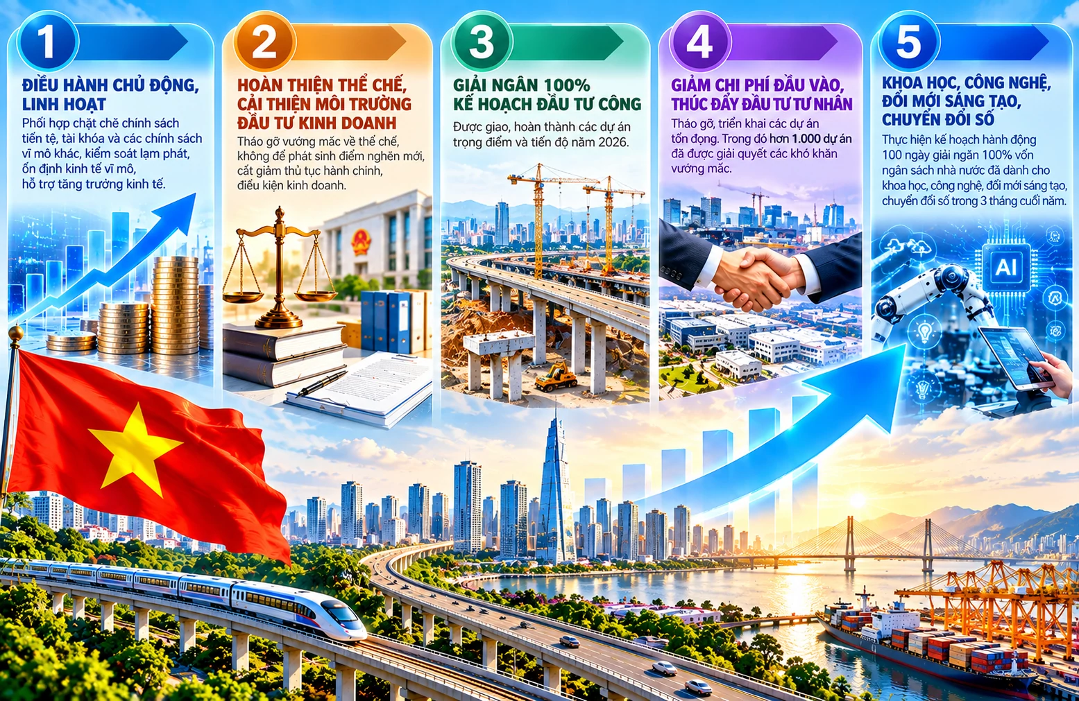 Tăng trưởng 2 con số: Quyết tâm lớn cần được chuyển hóa thành sức bật mới Tăng trưởng 2 con số: Quyết tâm lớn cần được chuyển hóa thành sức bật mới