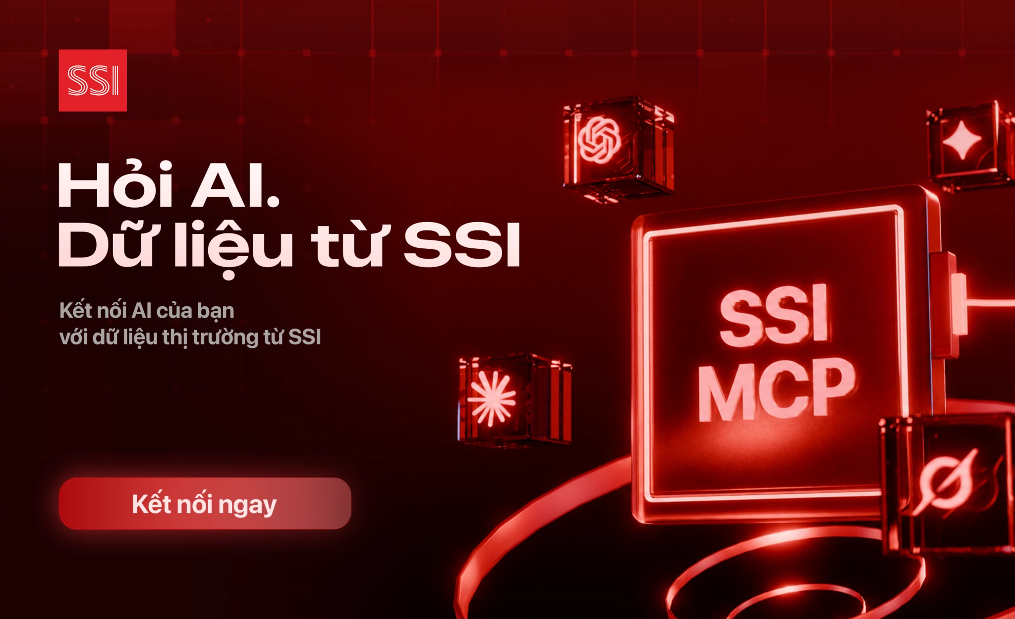 SSI mở kết nối dữ liệu chứng khoán với ChatGPT, Claude và Gemini