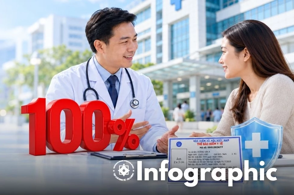 infographic dieu kien huong 100 bao hiem y te sau 5 nam lien tuc