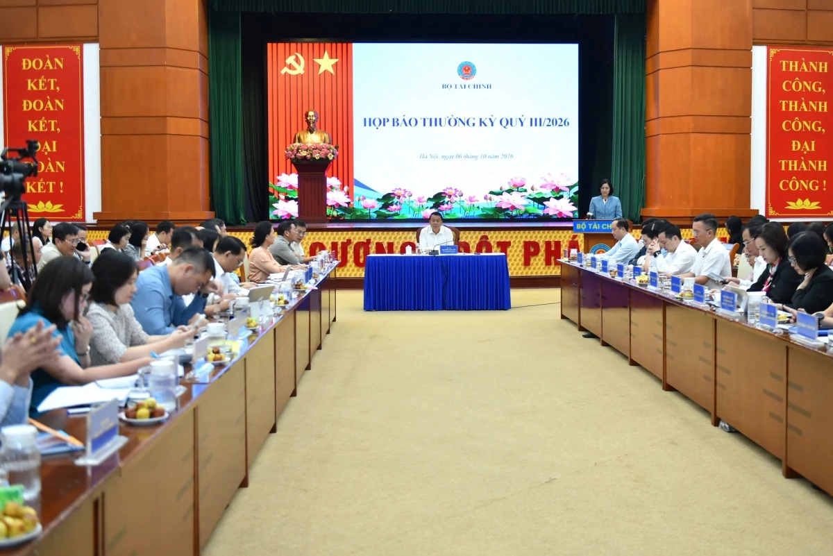 Toàn cảnh buổi họp báo. Ảnh: MOF.