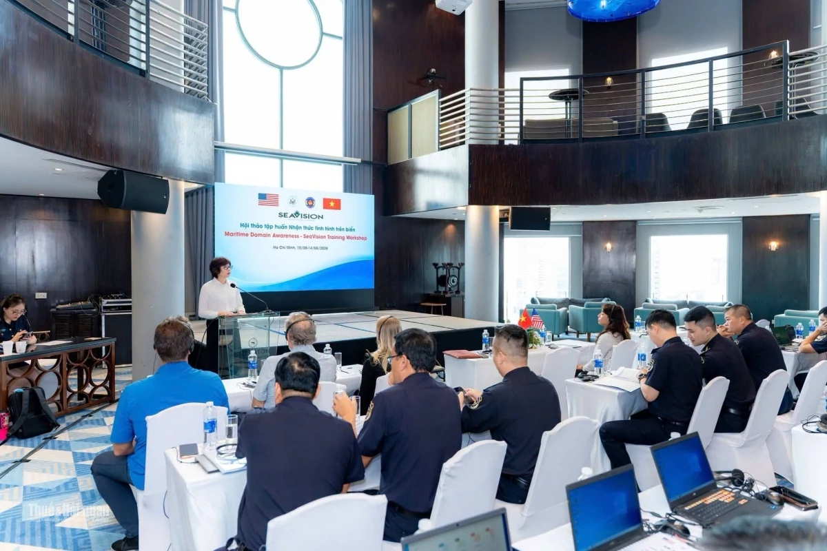 Từ ngày 10-14/8/2026 tại Thành phố Hồ Chí Minh, Cục Hải quan phối hợp với Cục Phòng, chống ma túy và Thực thi pháp luật quốc tế (INL), Bộ Ngoại giao Hoa Kỳ tổ chức Hội thảo tập huấn về nhận thức tình hình trên biển. Ảnh: Cục Hải quan