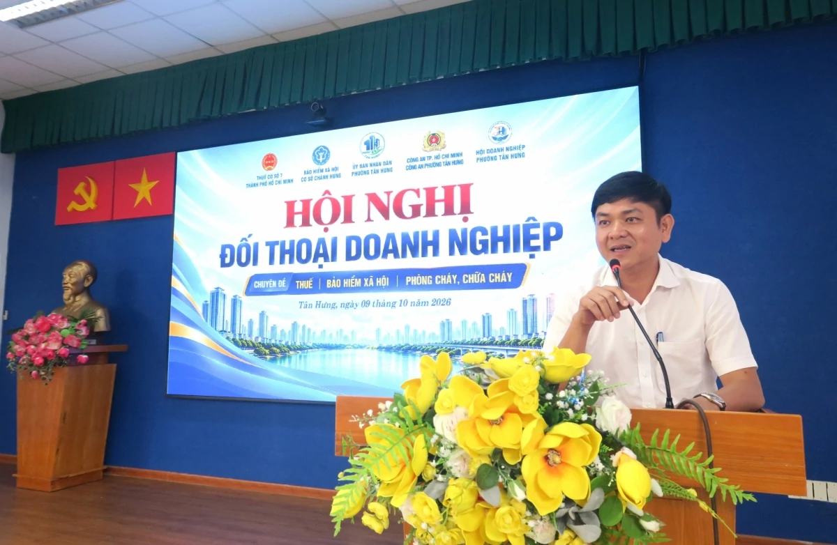 UBND Phường Tân Hưng: Đối thoại, tháo gỡ khó khăn về thuế, bảo hiểm xã hội cho hơn 100 doanh nghiệp