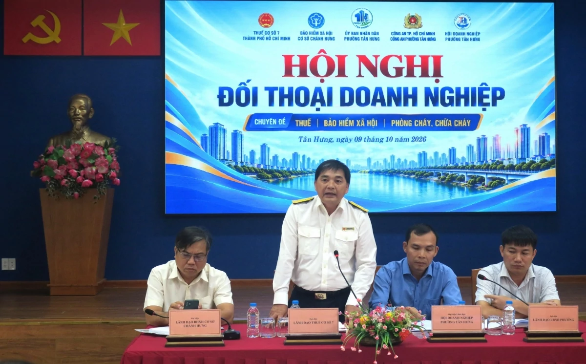 UBND Phường Tân Hưng: Đối thoại, tháo gỡ khó khăn về thuế, bảo hiểm xã hội cho hơn 100 doanh nghiệp