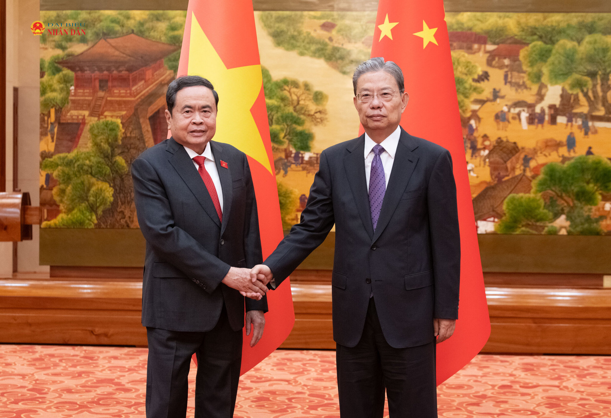 Ủy viên trưởng Nhân đại toàn quốc Trung Quốc Triệu Lạc Tế và Chủ tịch QH Trần Thanh Mẫn.2