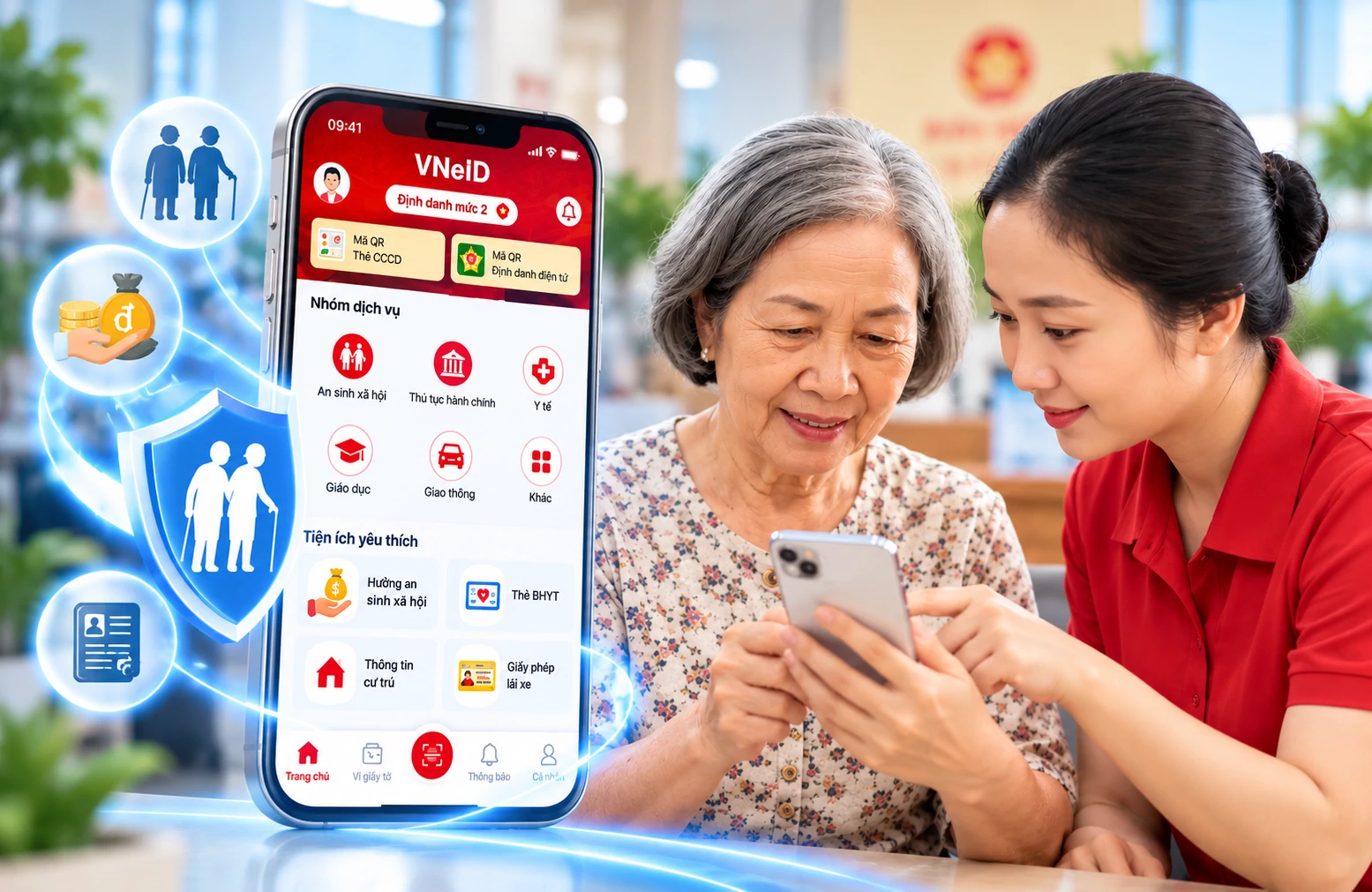 Từ năm 2027, chi trả lương hưu, trợ cấp thất nghiệp qua VNeID