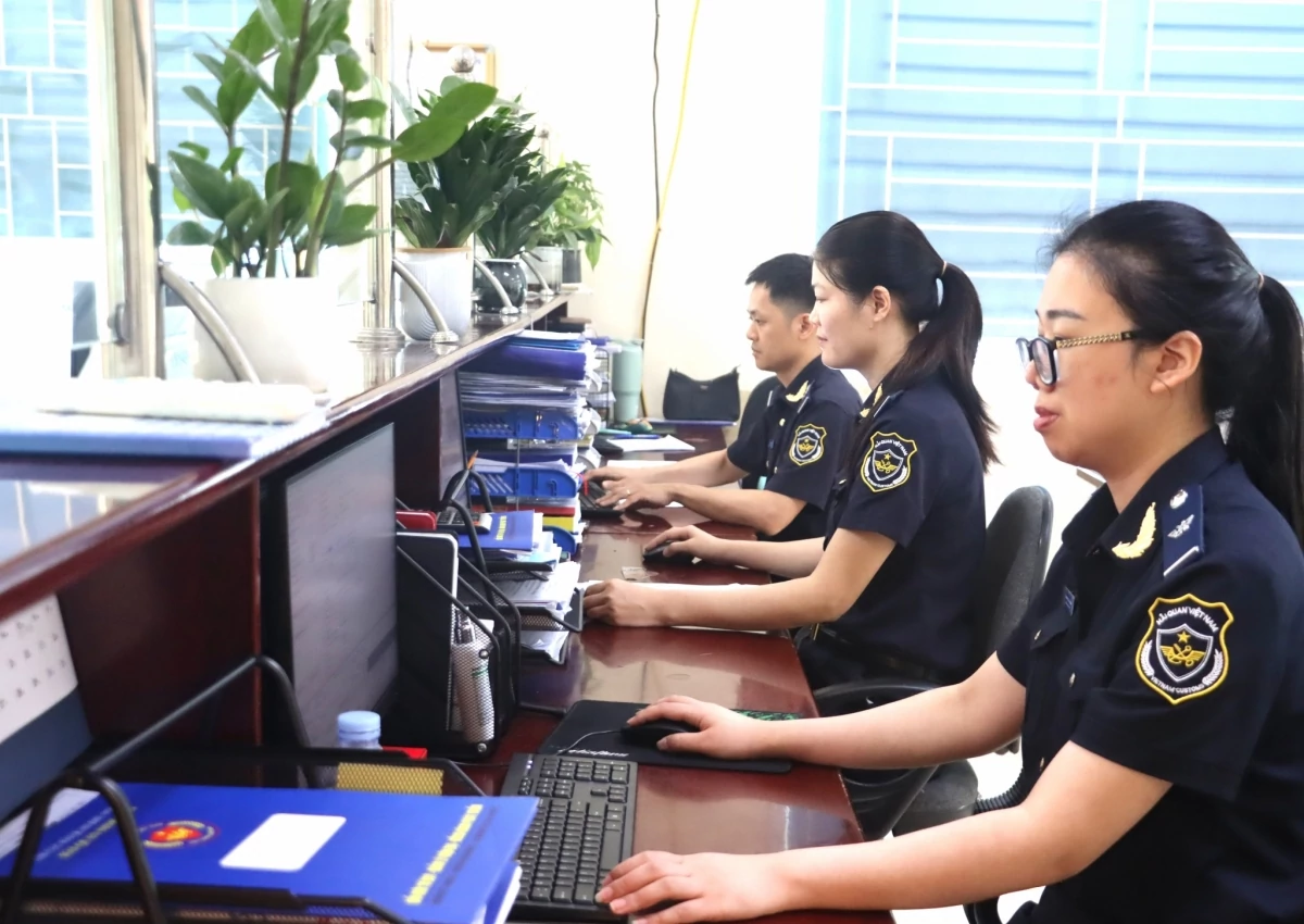 Hoạt động nghiệp vụ tại Chi cục Hải quan khu vực IV. Ảnh: Quang Hùng