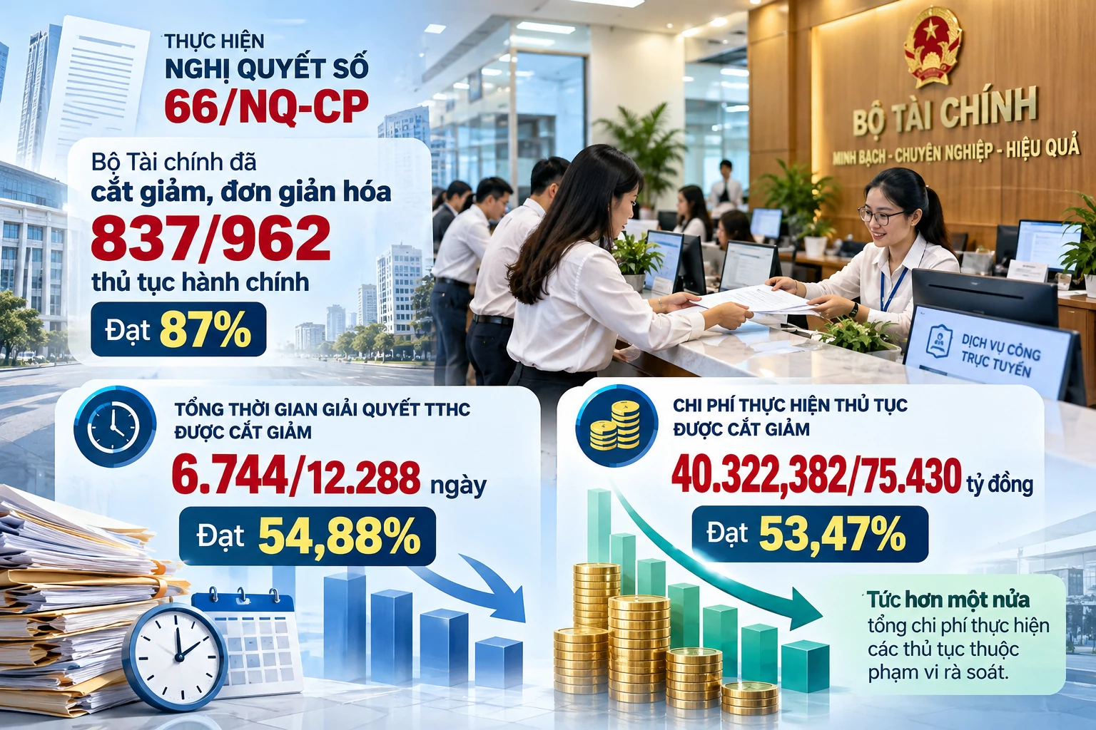 Bộ Tài chính cắt giảm 87% thủ tục, tiết kiệm hơn 40.322 tỷ đồng chi phí