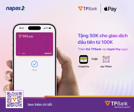 Khách hàng sử dụng thẻ TPBank NAPAS có cơ hội nhận 50.000 đồng Khách hàng sử dụng thẻ TPBank NAPAS có cơ hội nhận 50.000 đồng