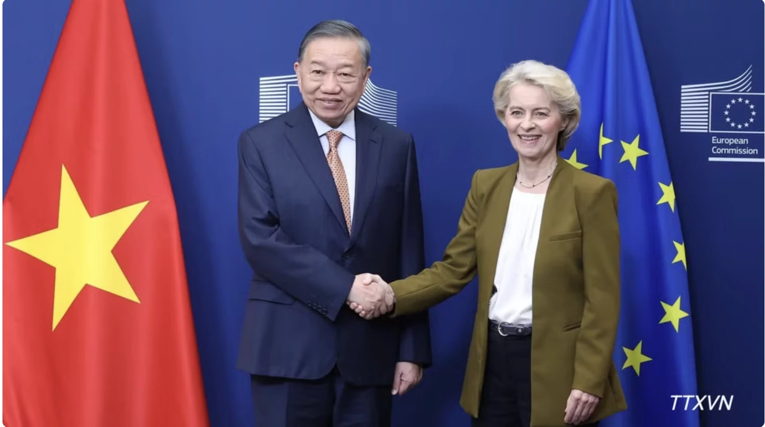 Tổng Bí thư, Chủ tịch nước Tô Lâm gặp Chủ tịch Ủy ban châu Âu Ursula von der Leyen