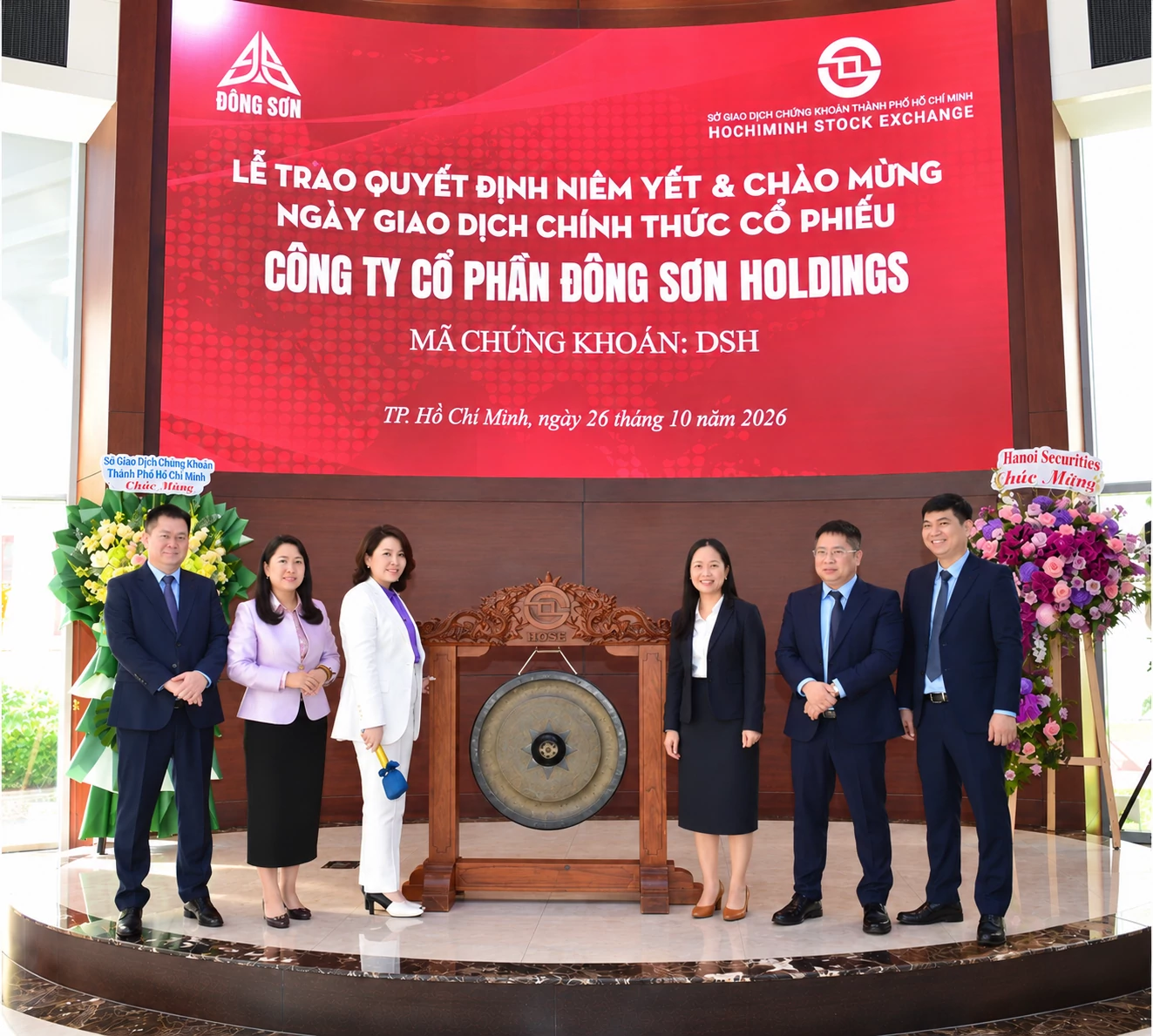 Cổ phiếu DSH của Công ty cổ phần Đông Sơn Holdings niêm yết trên HoSE