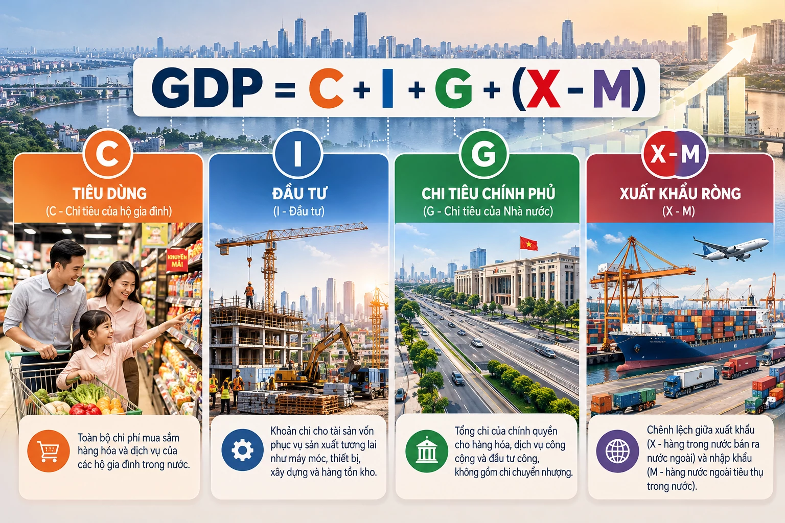 Giải bài toán tăng trưởng 2 con số: GDP cần được tạo ra từ đâu? Giải bài toán tăng trưởng 2 con số: GDP cần được tạo ra từ đâu?