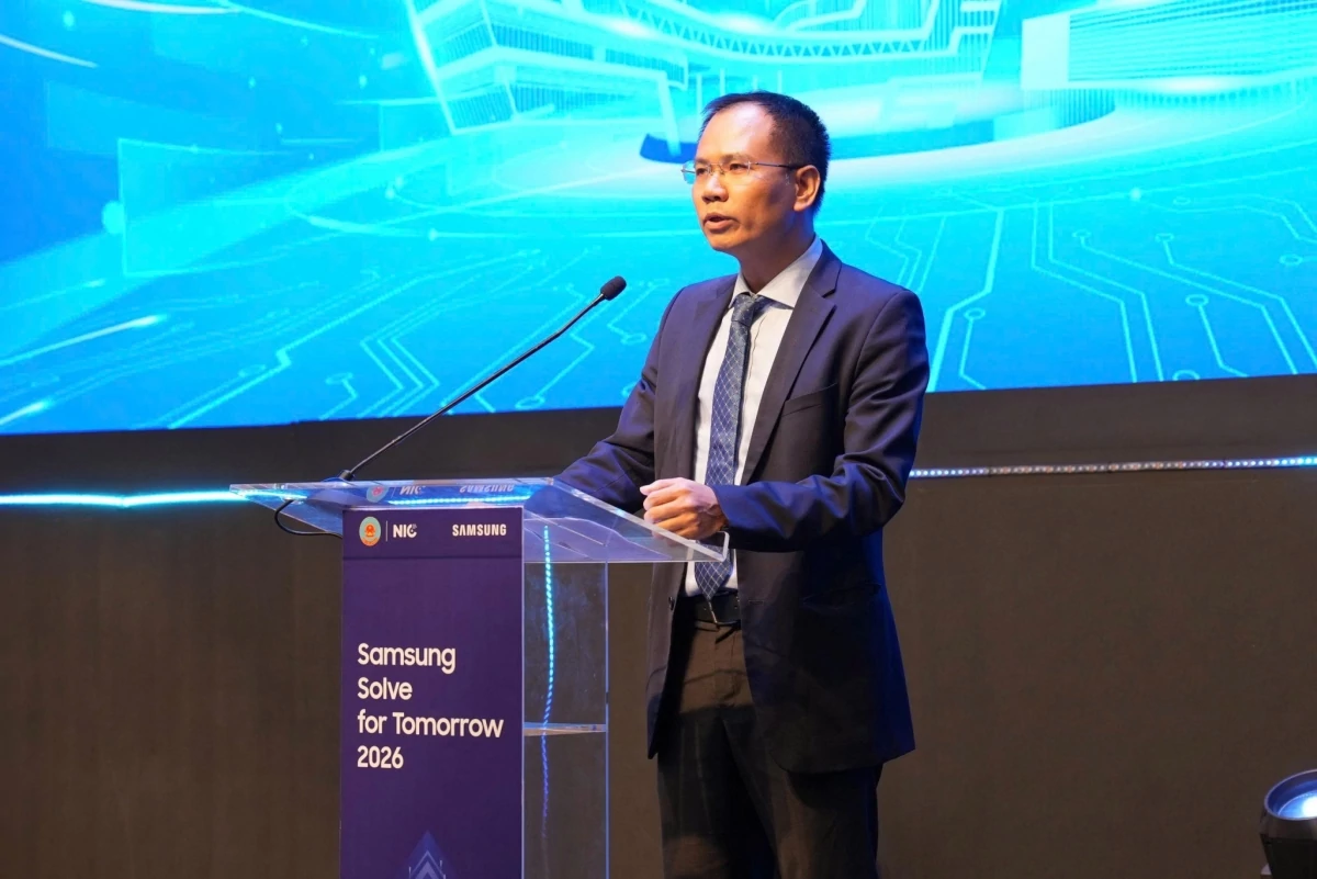 Ông Hoàng Trung Hiếu, Phó Giám đốc điều hành Trung tâm Đổi mới sáng tạo Quốc gia phát biểu tại sự kiện.