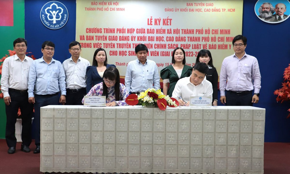 TP.HCM: Ký kết phối hợp tăng cường đưa chính sách BHYT đến sinh viên khối đại học, cao đẳng