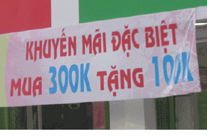 Nhiều nơi niêm yết giá theo đơn vị “K”. Nguồn: internet