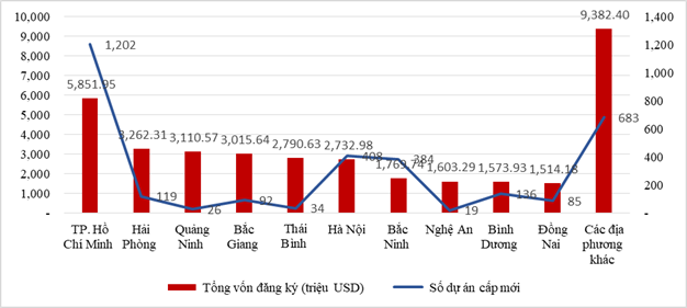 Cơ cấu đầu tư nước ngoài phân theo địa phương