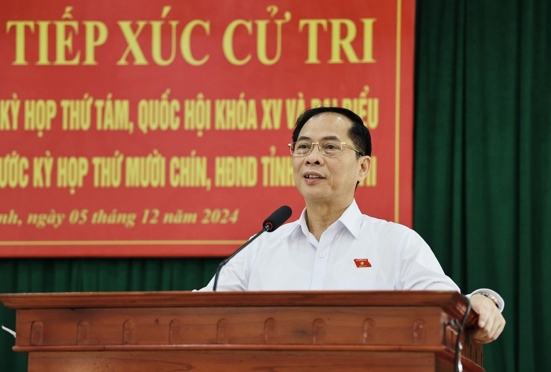 Phó Thủ tướng Bùi Thanh Sơn cho rằng, các ý kiến của đại diện cử tri đề cập, kiến nghị rất sát với thực tiễn, đúng và trúng với vấn đề xã hội quan tâm - Ảnh: VGP/Minh Ngọc