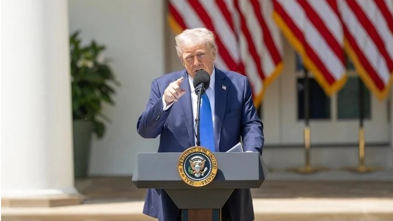 Tổng thống Mỹ Donald Trump phát biểu tại một sự kiện quốc gia ở Nhà Trắng, ngày 1/5/2025. (Ảnh: THX/TTXVN).