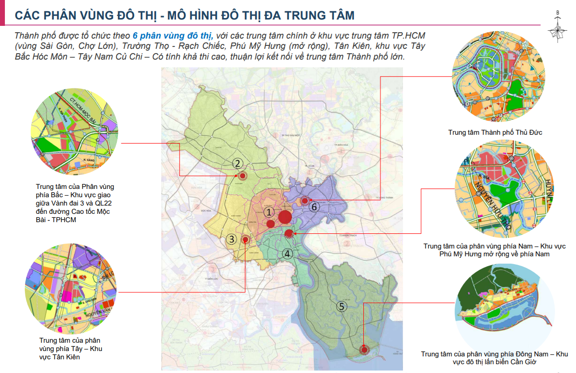 6 phân vùng của Thành phố Hồ Chí Minh theo quy hoạch