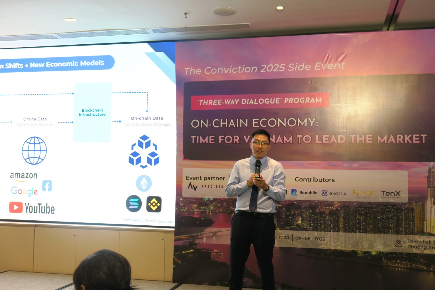 TS. Tony Trần - Giám đốc Nghiên cứu kinh tế on-chain tại Onchain Academy nhìn nhận Việt Nam còn nhiều cơ hội để phát triển thị trường này. Ảnh: Đức Mỹ