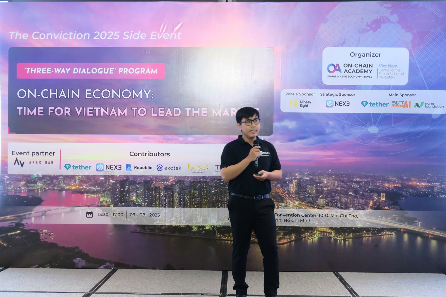 Ông Kevin Nguyễn chia sẻ về tiềm năng và những rào cản ảnh hưởng đến thị trường on-chain. Ảnh: Đức Mỹ