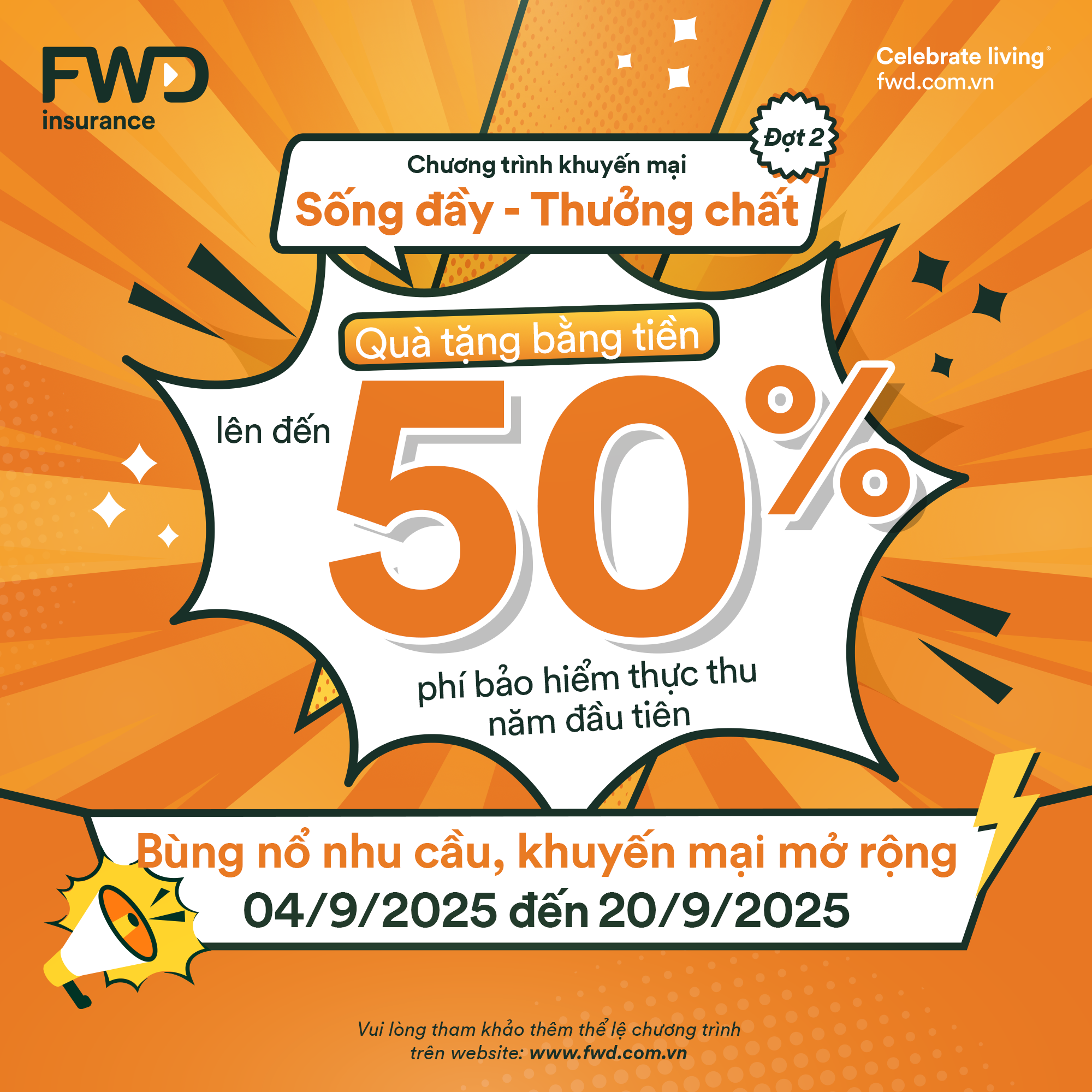 FWD Việt Nam tiếp tục triển khai Chương trình khuyến mại “Sống đầy - Thưởng chất” trên toàn quốc