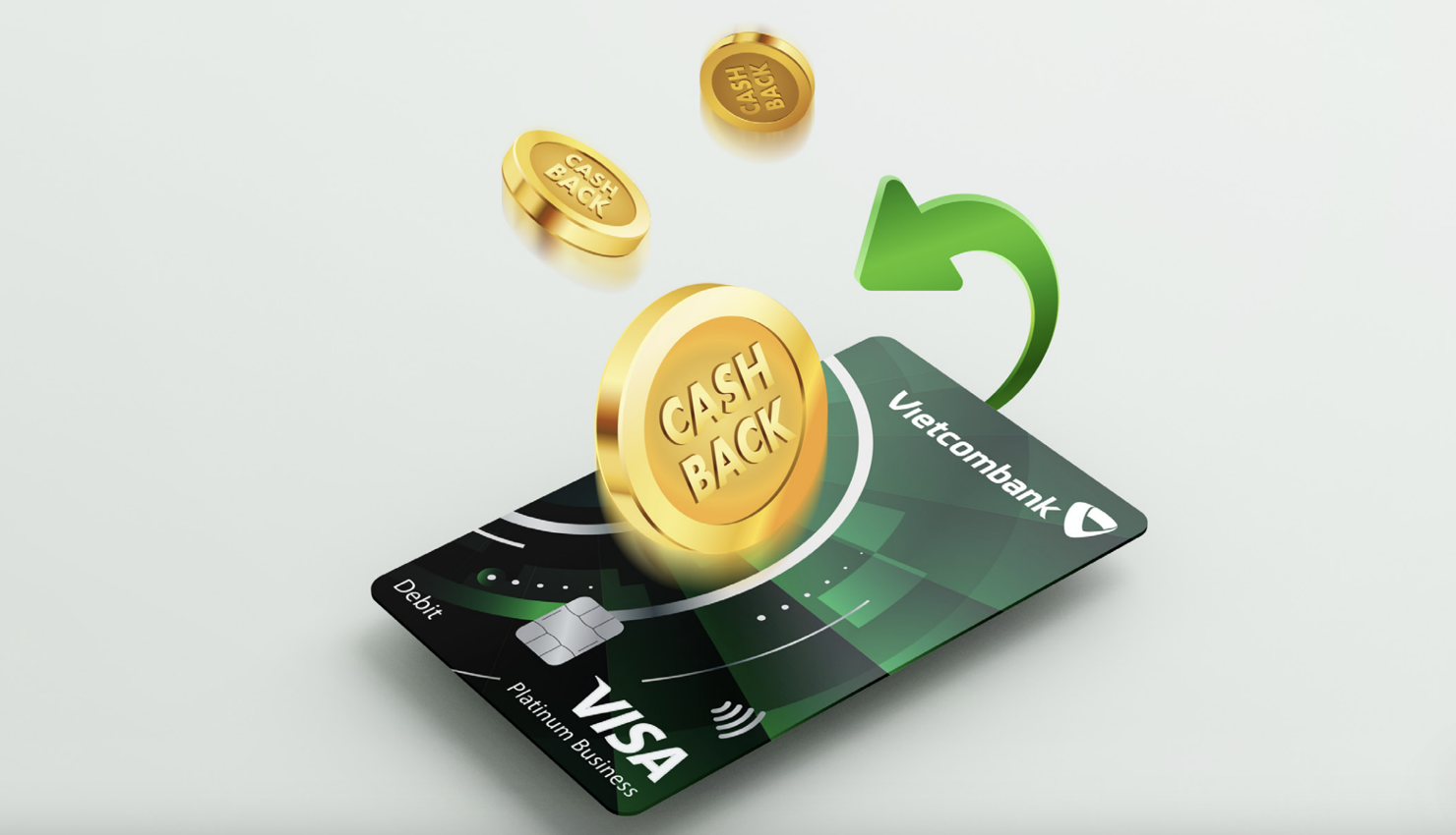 Thẻ ghi nợ quốc tế Vietcombank Visa Business giúp doanh nghiệp thực hiện giao dịch không dùng tiền mặt kèm hóa đơn hợp lệ.