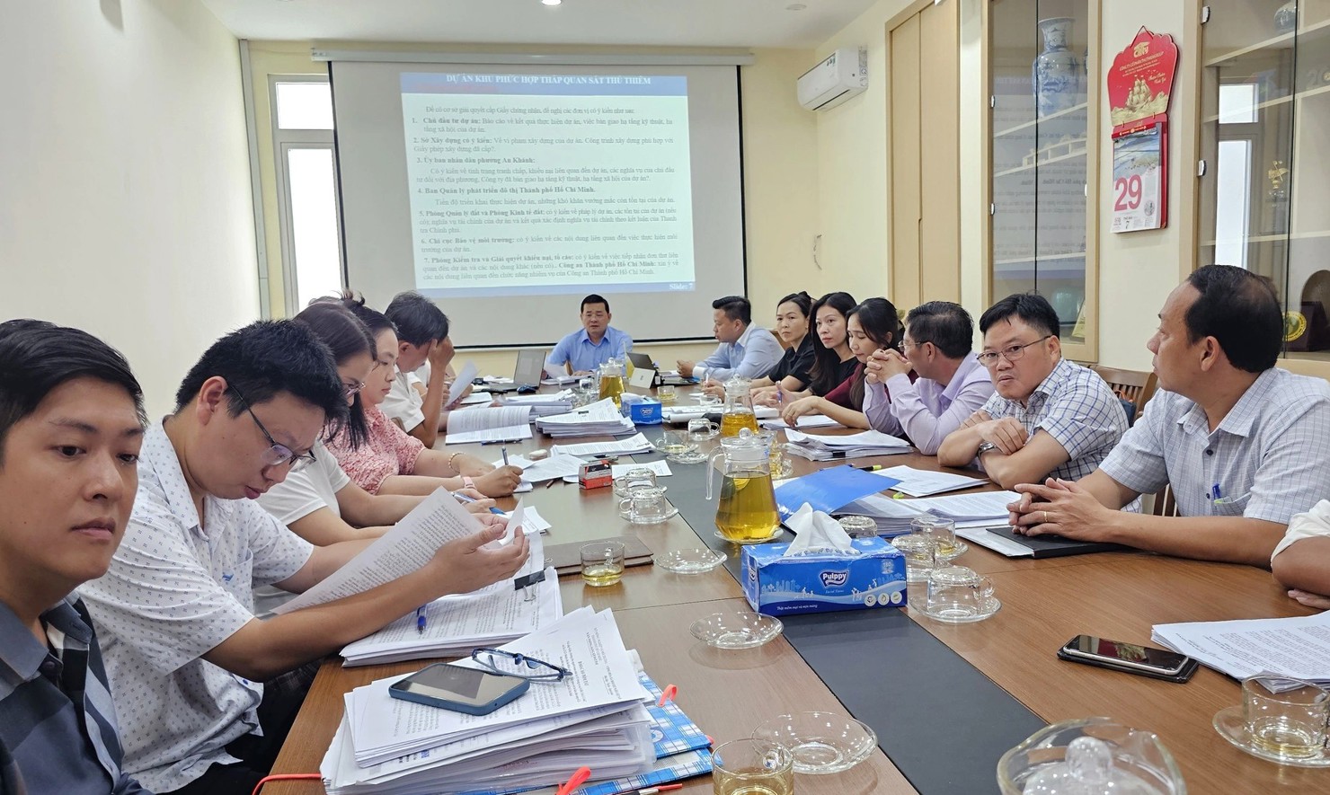 Cuộc họp tháo gỡ vướng mắc các dự án tại Sở Nông nghiệp và Môi trường TP. Hồ Chí Minh. Ảnh: BC
