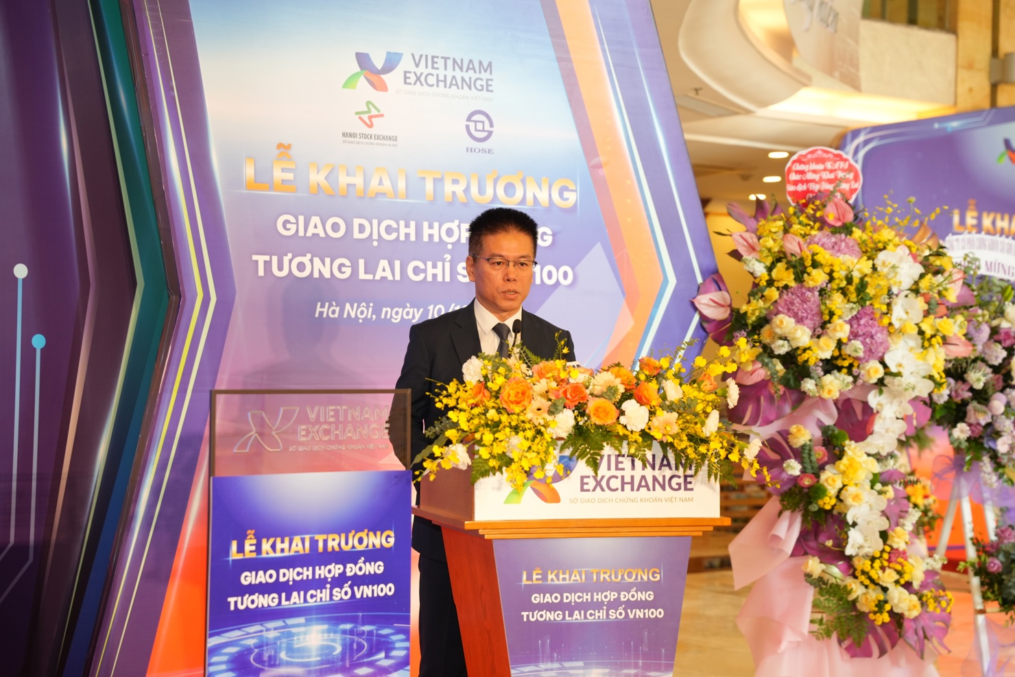 Ông Lê Xuân Hải - Tổng Giám đốc VNX phát biểu tại Lễ Khai trương.