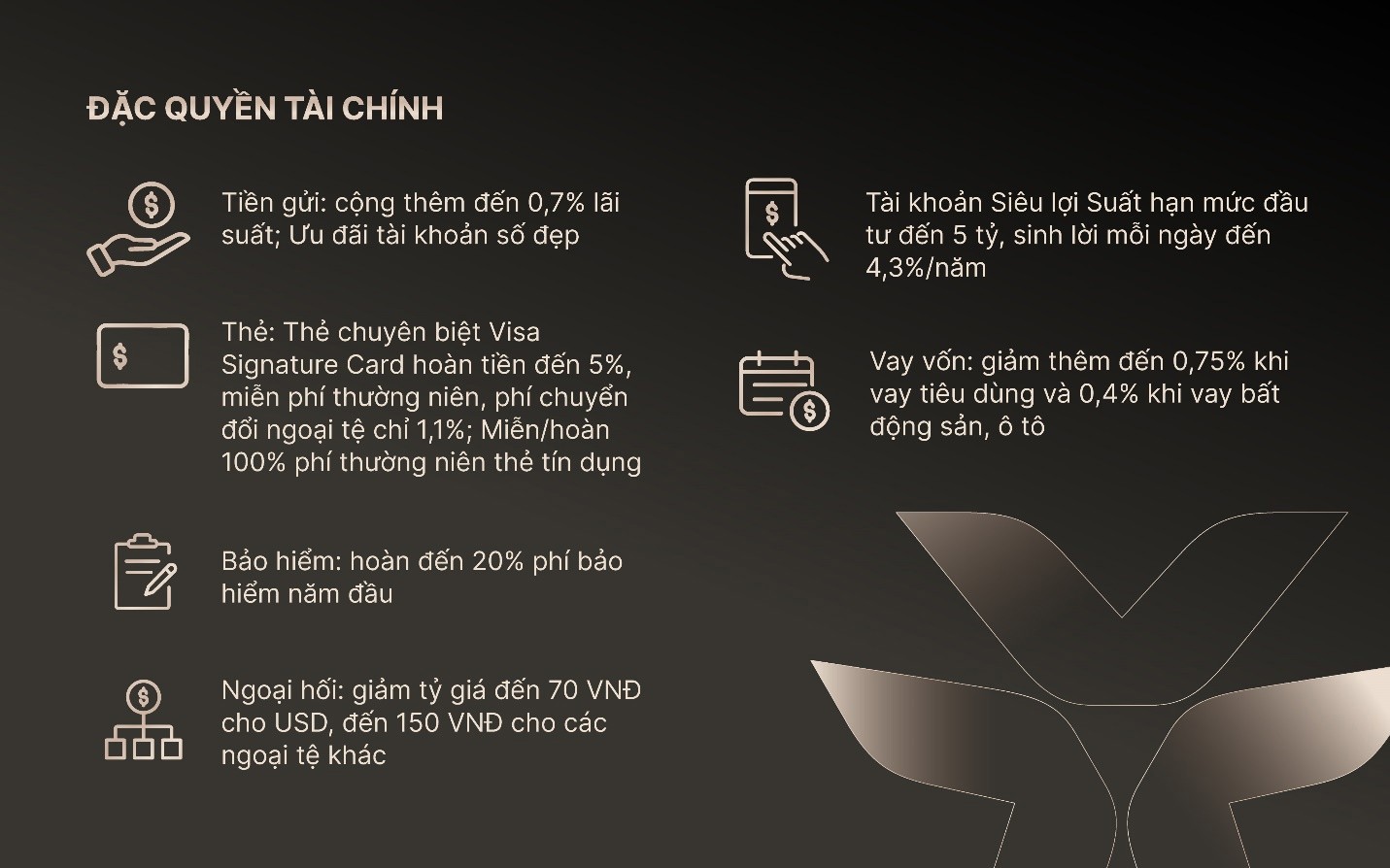 Đặc quyền tài chính từ hệ sinh thái đặc quyền toàn diện VIB Privilege Banking. Ảnh: VIB