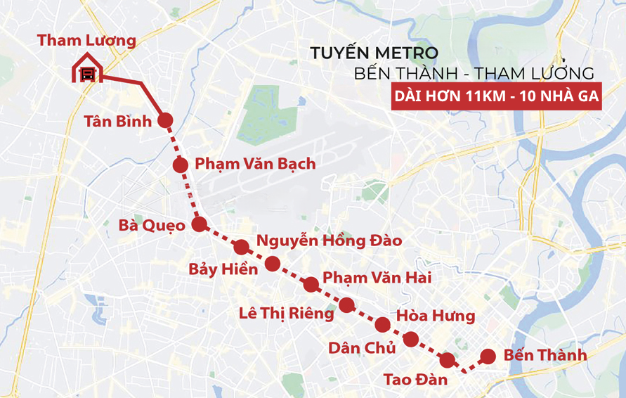 Phối cảnh dự án xây dựng metro số 2 Bến Thành - Tham Lương. 