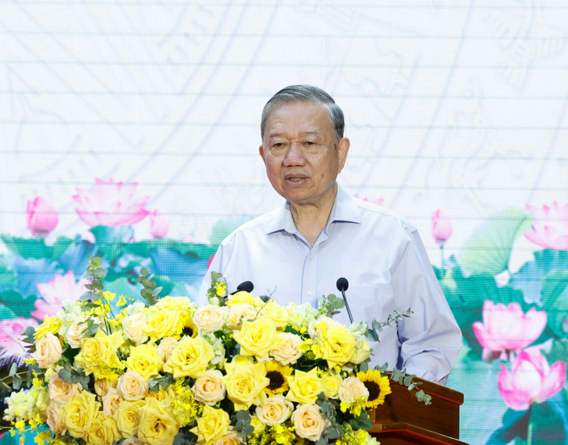 Tổng Bí thư Tô Lâm phát biểu chỉ đạo. (Ảnh: Thống Nhất/TTXVN).
